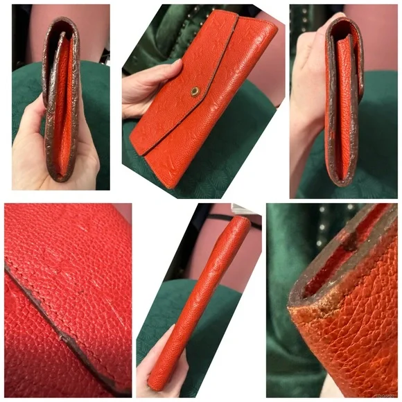 Louis Vuitton AUTHENTIC Monogram Empreinte Curieuse Orient Orange Leather Wallet - Picture 8 of 16
